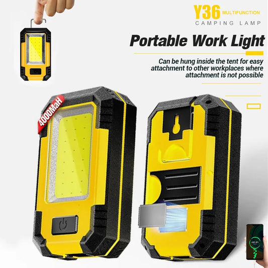 Rechargeable LED Flashlight & Work Light with Power Bank