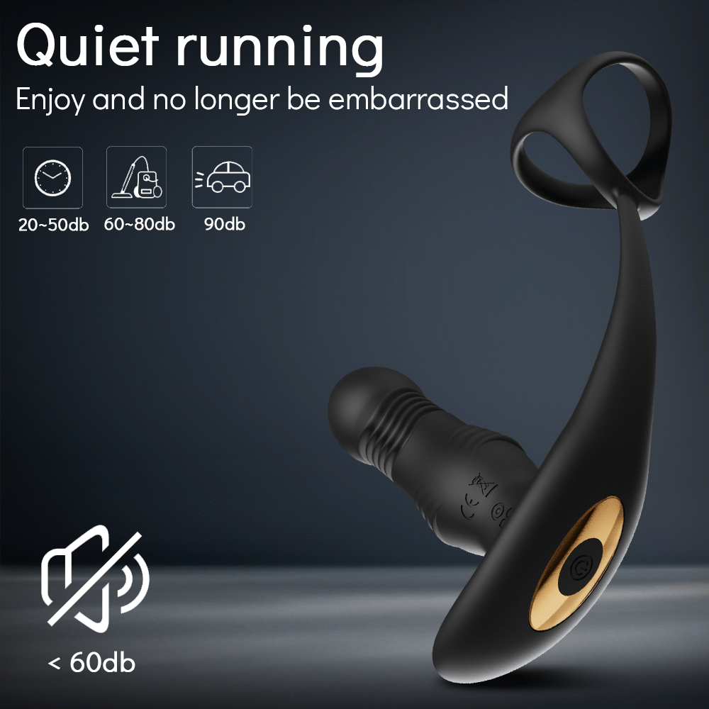 Wireless Thrusting Anal Vibrator with Cock Ring