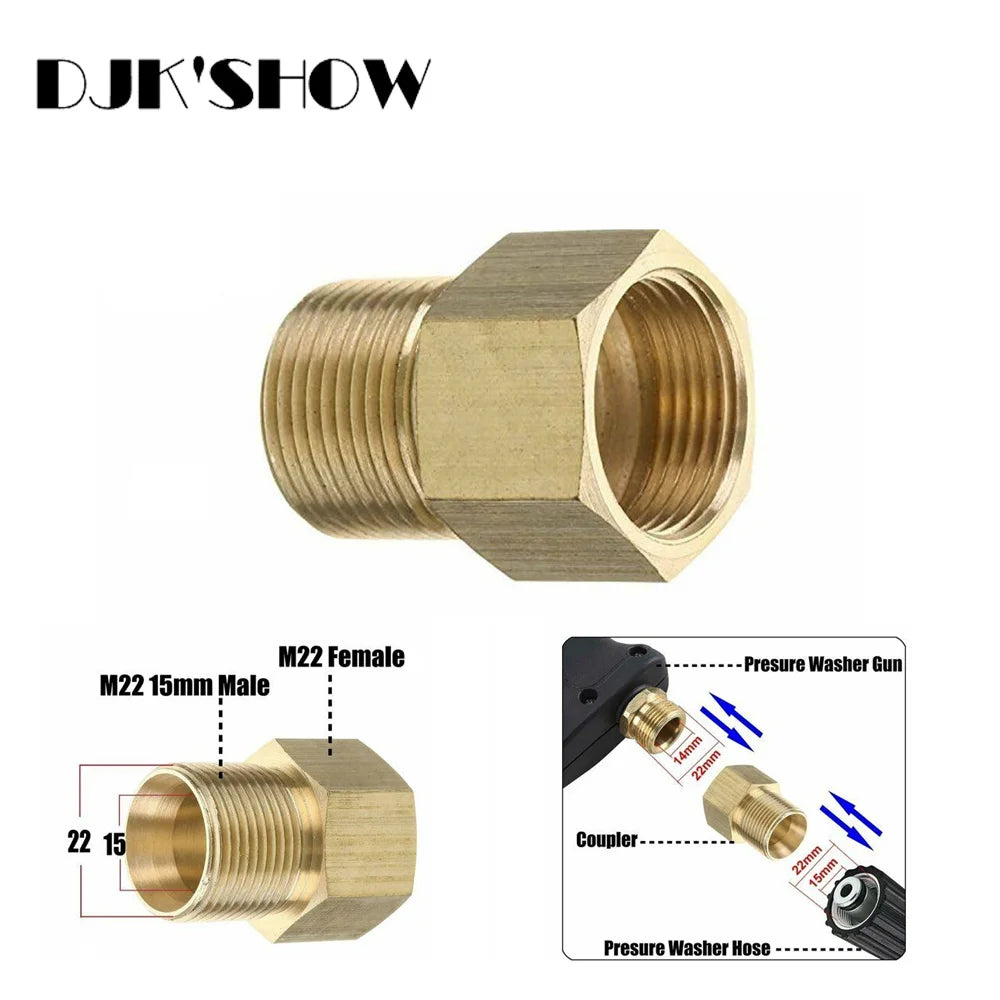 High Pressure Washer Gun Brass M22 Adapter
