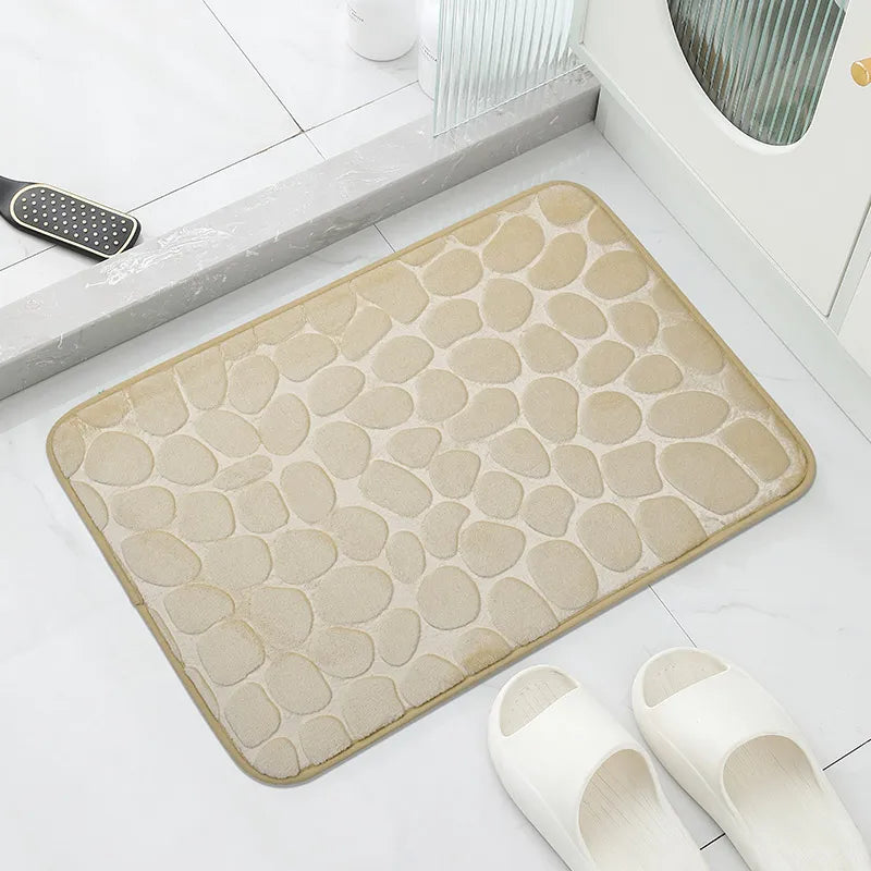 Anti-Slip Cobblestone Bathroom Mat – Soft, Safe & Water-Absorbent!
