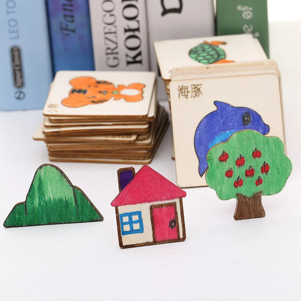Montessori Wooden Drawing Stencils – 20pcs Creative Fun Set!