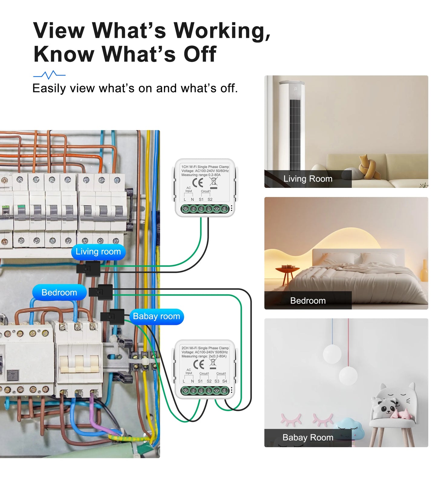 Smart WiFi Power Meter Clamp – Solar Ready