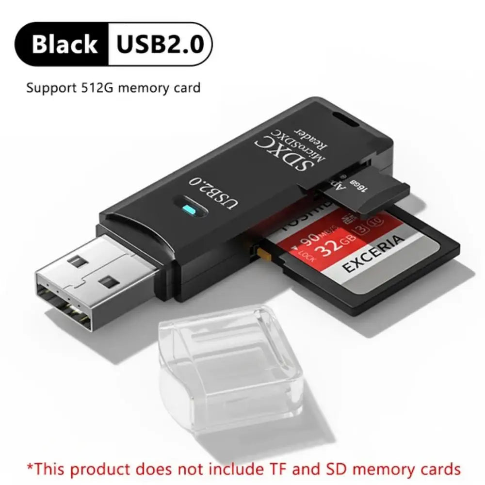 Multi Functional 2-in-1 High-speed USB 3.0/2.0 Card Reader Supports TF+SD