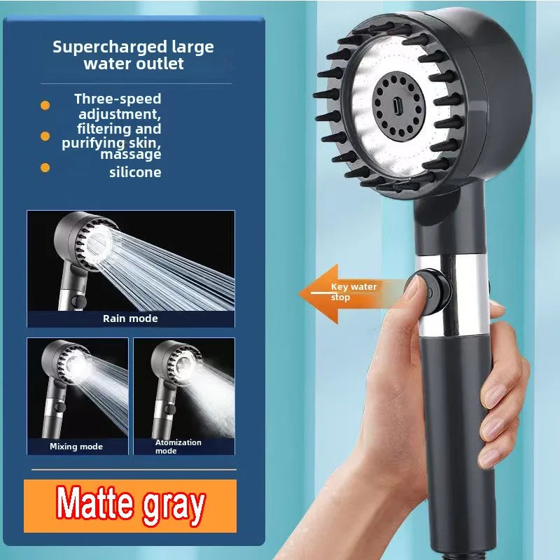 4 Modes Shower High Pressure Massage Shower Head With Filter Element