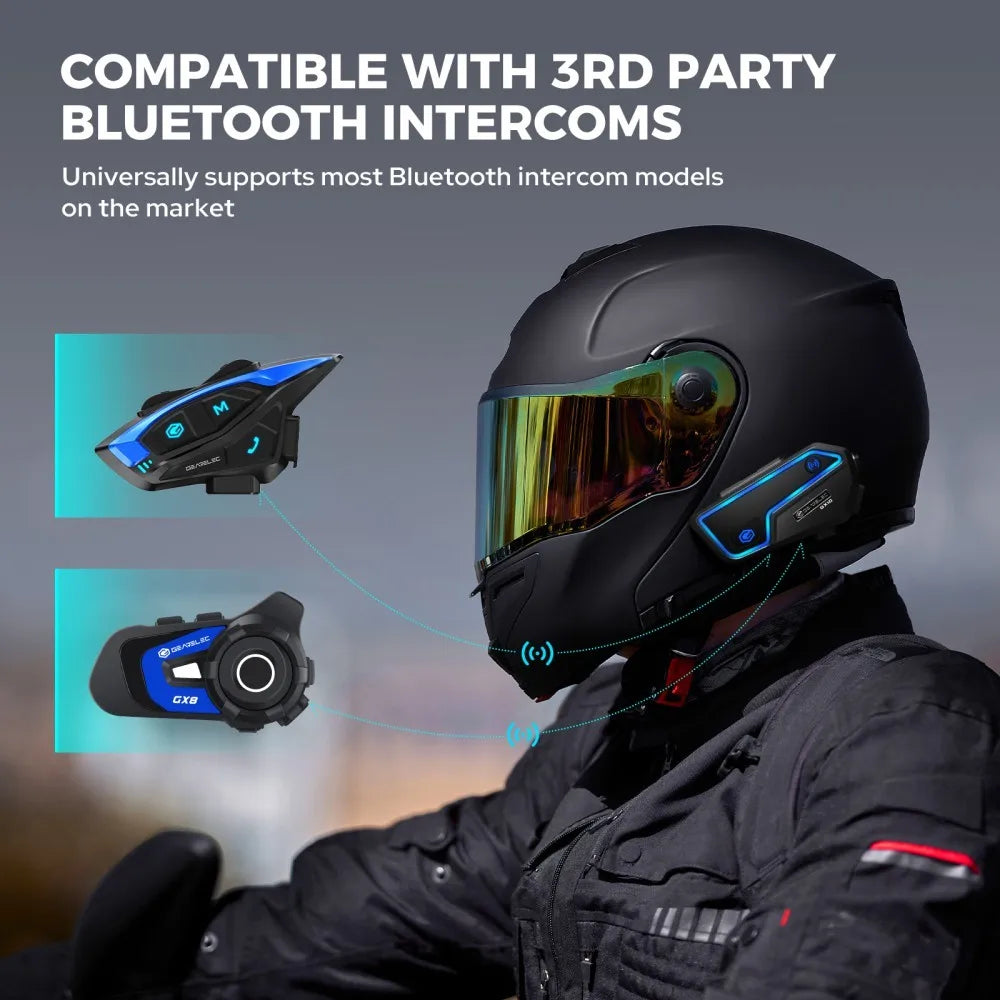 GEARELEC GX10 Bluetooth Motorcycle Intercom 10 Riders