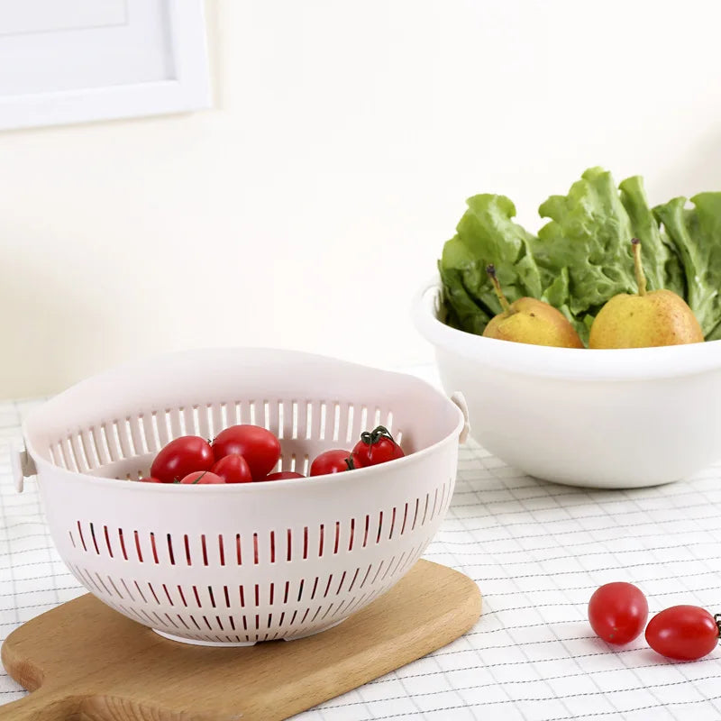 Kitchen Fruit Tray – Double Layer Removable Draining Basket
