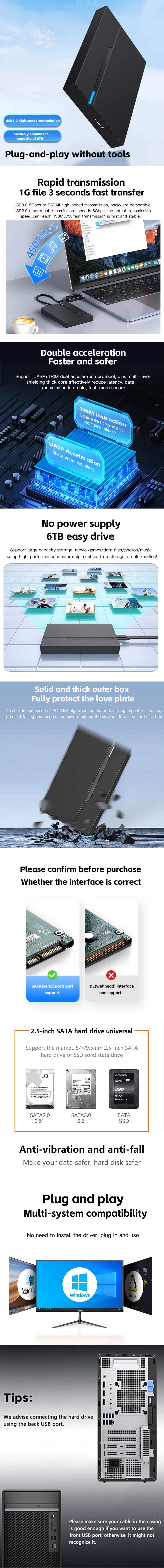 2.5" USB 3.0 External Hard Drive Enclosure
