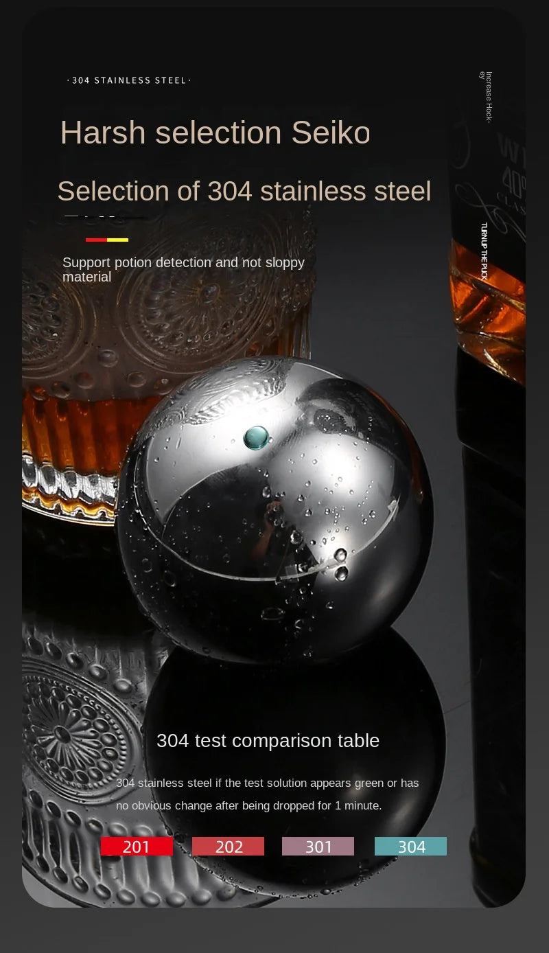 Stainless Steel Round Whiskey Stones Set