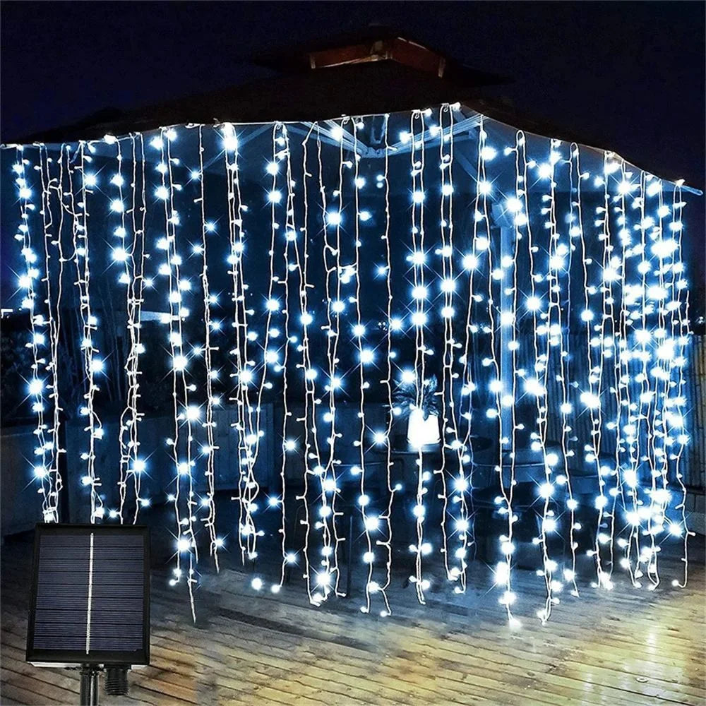 Outdoo Solar Curtain Lights Garden Light Fairy Lights LED Lights
