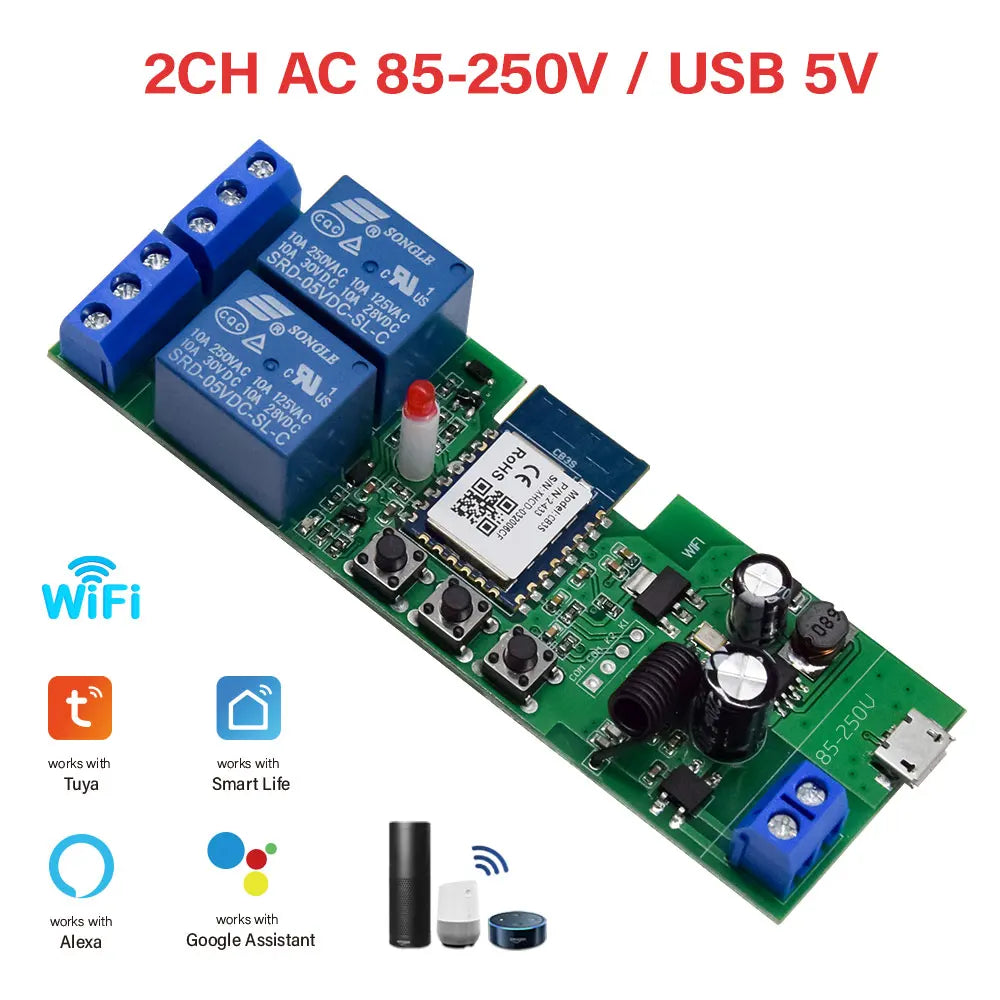 Tuya Smart WiFi Switch Module – Multi-Channel Relay Control