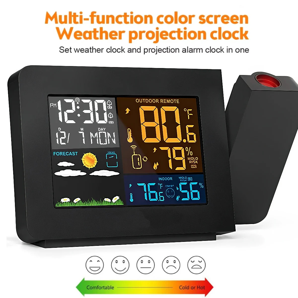 Smart Atomic Clock with Wireless Sensor & Projection