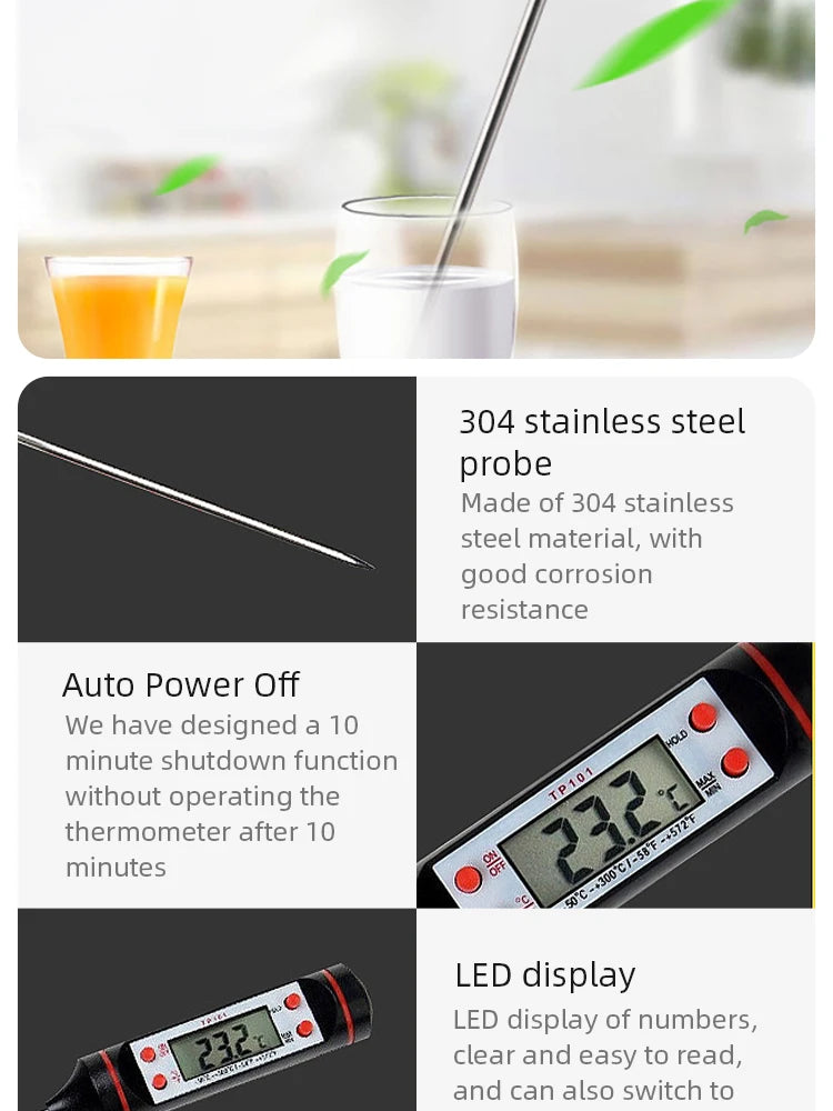 Kitchen Digital Probe Thermometer – Cook to Perfection Every Time!