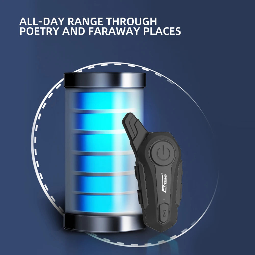 Bluetooth Motorcycle Helmet Intercom Headset 1000M