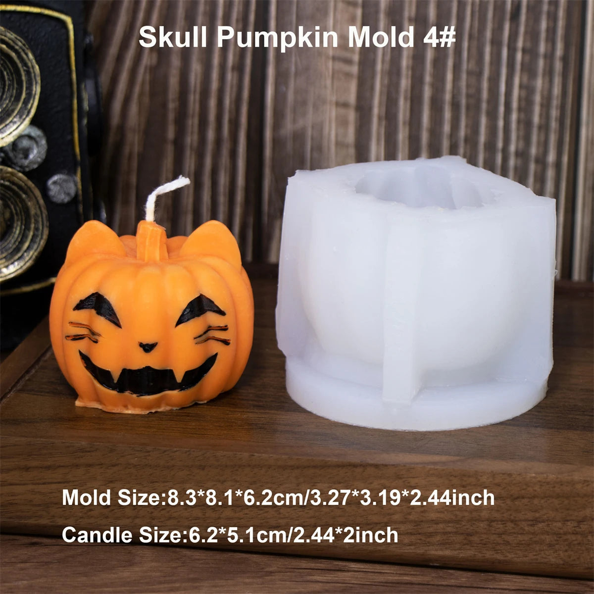 3D Skull & Pumpkin Candle Silicone Mold