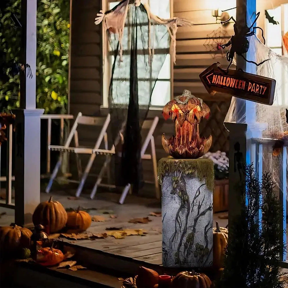 Thriller Halloween Talking Pumpkin Head with Lights & Sound