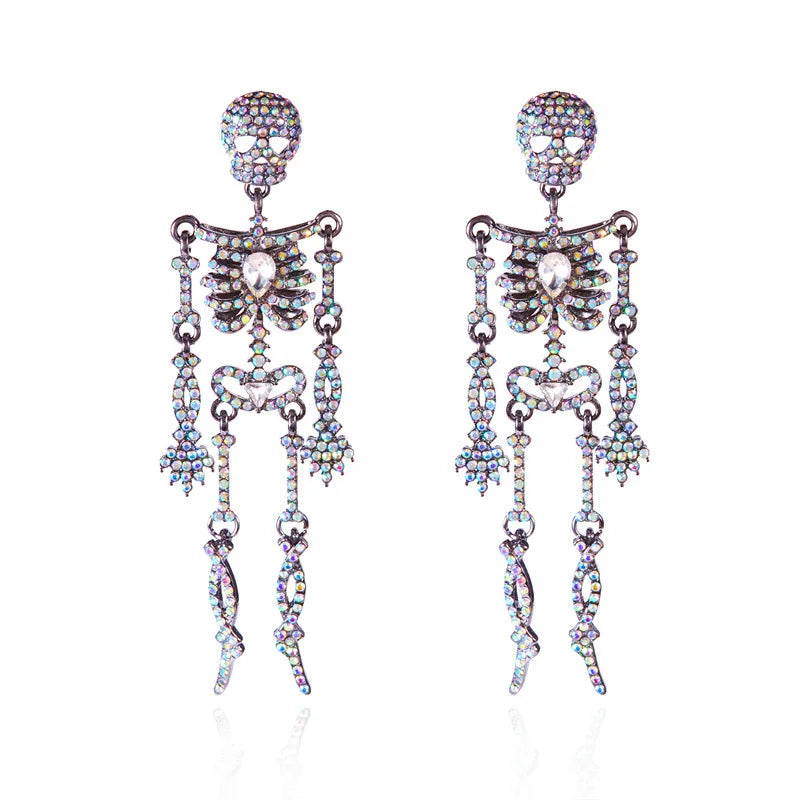 Glowing Halloween Skull Earrings Pair
