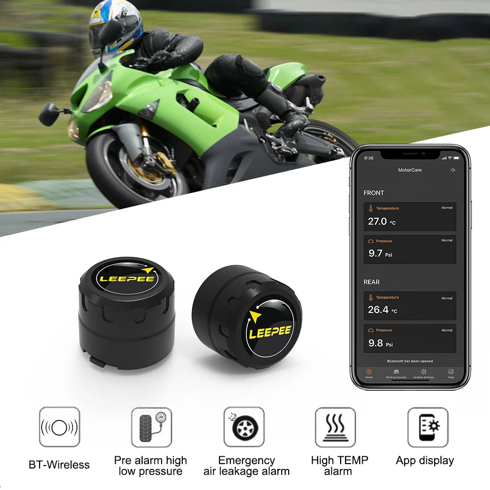 Motorcycle Bluetooth TPMS Tire Pressure Monitor