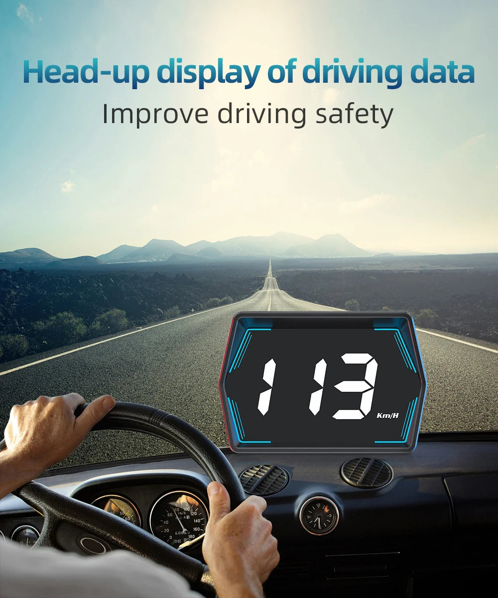 HD GPS Heads-Up Display – Speed & Compass Clarity!
