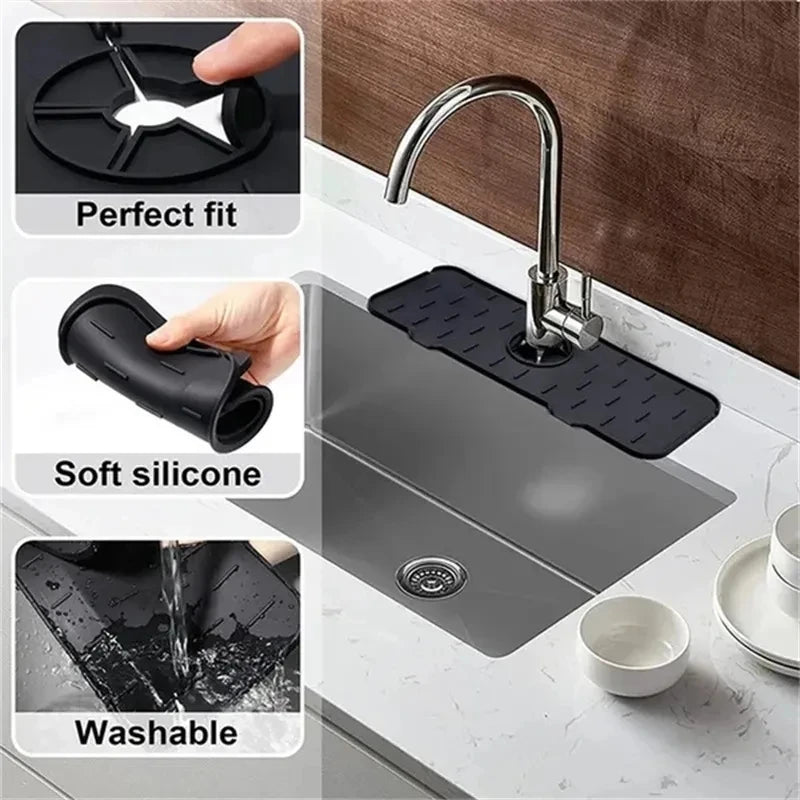 Silicone Faucet Absorbent Mat Splash Guard Pad
