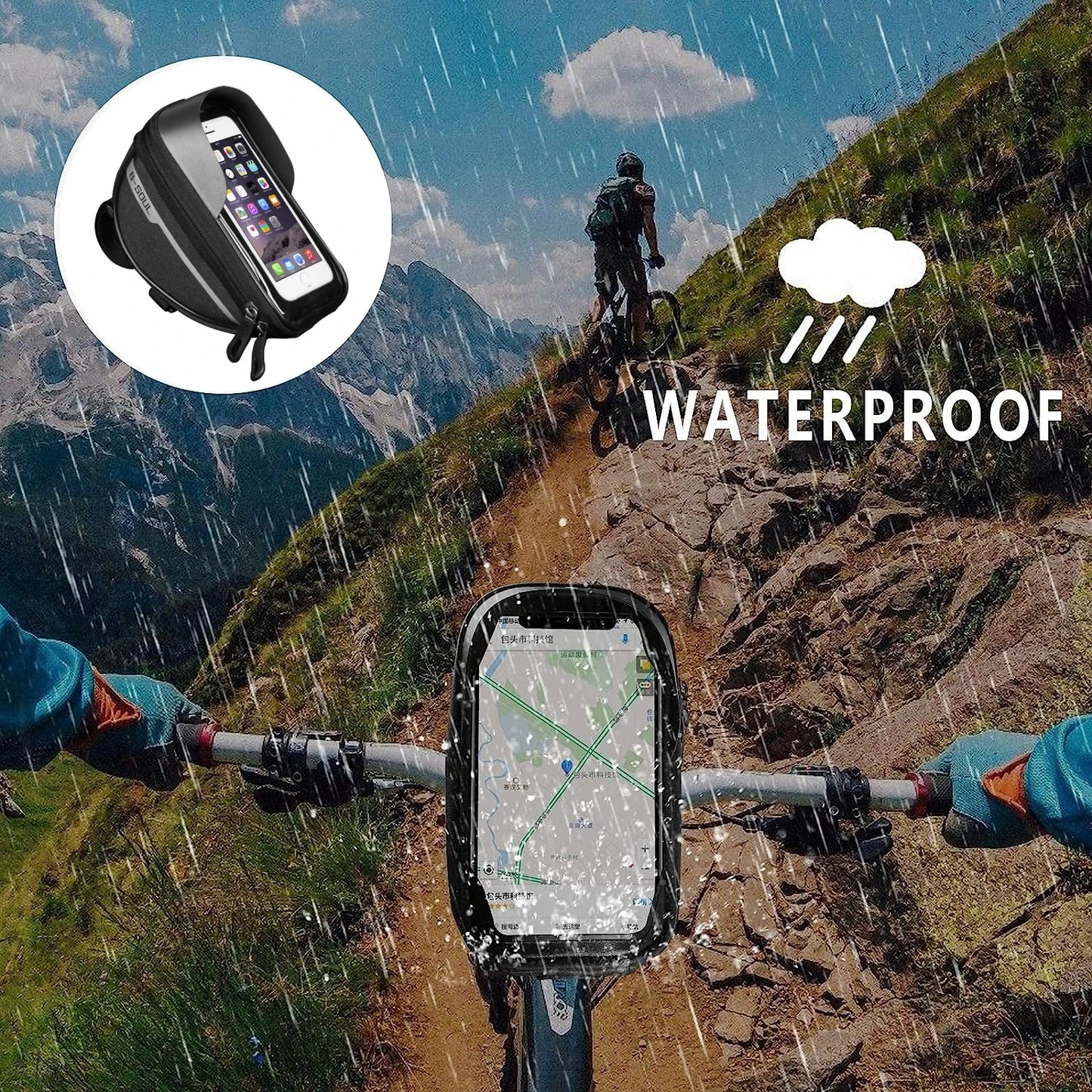 1L Bicycle Frame Bag with Touch Screen Phone Holder