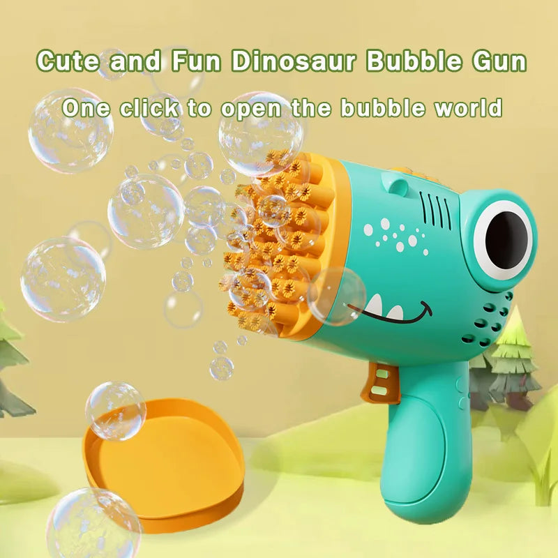40-Hole Dinosaur Bubble Machine – Electric Bubble Fun Gun
