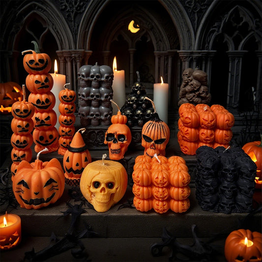 3D Skull & Pumpkin Candle Silicone Mold