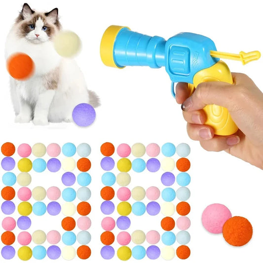 Interactive Cat Toy Mini Shooting Plush Ball