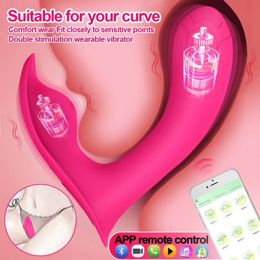 Bluetooth Wearable Vibrator with G-Spot & Clitoral Stimulation