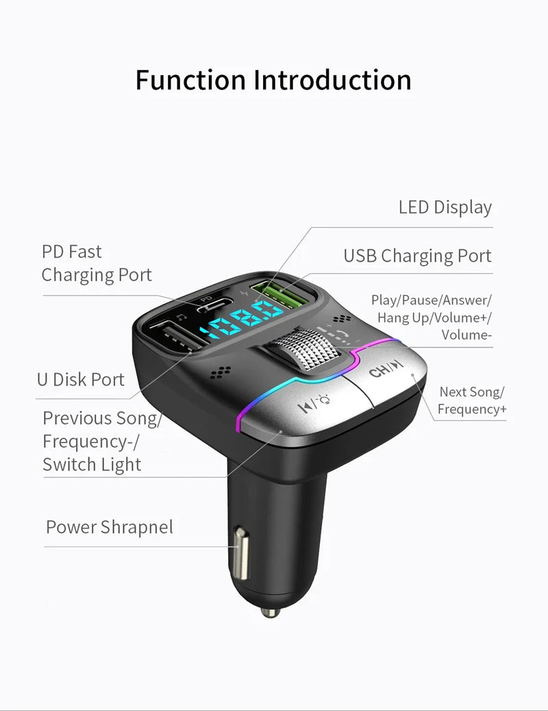 Xiaomi Bluetooth 5.4 FM Transmitter Car Adapter