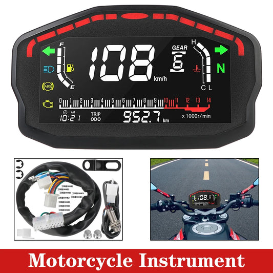 Retro LCD Motorcycle Digital Speedometer Universal