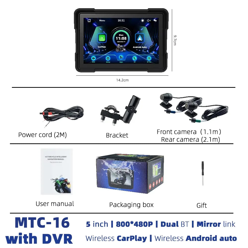 EKIY 5″ Wireless CarPlay & Android Auto GPS Display