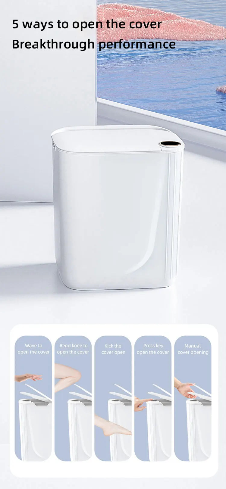 20L Smart Sensor Trash Can with Rechargeable Display
