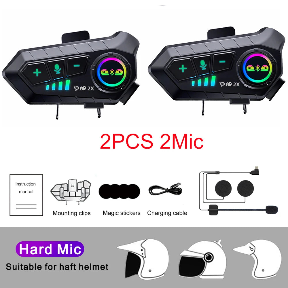 Bluetooth Motorcycle Helmet Intercom with 300M Range