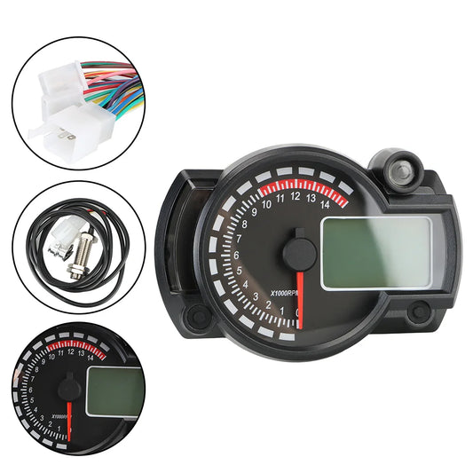 Digital LCD Motorcycle Speedometer 299KM/H Max
