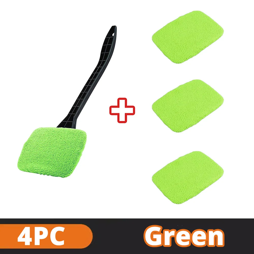 Car Window Cleaner Brush Kit with Microfiber