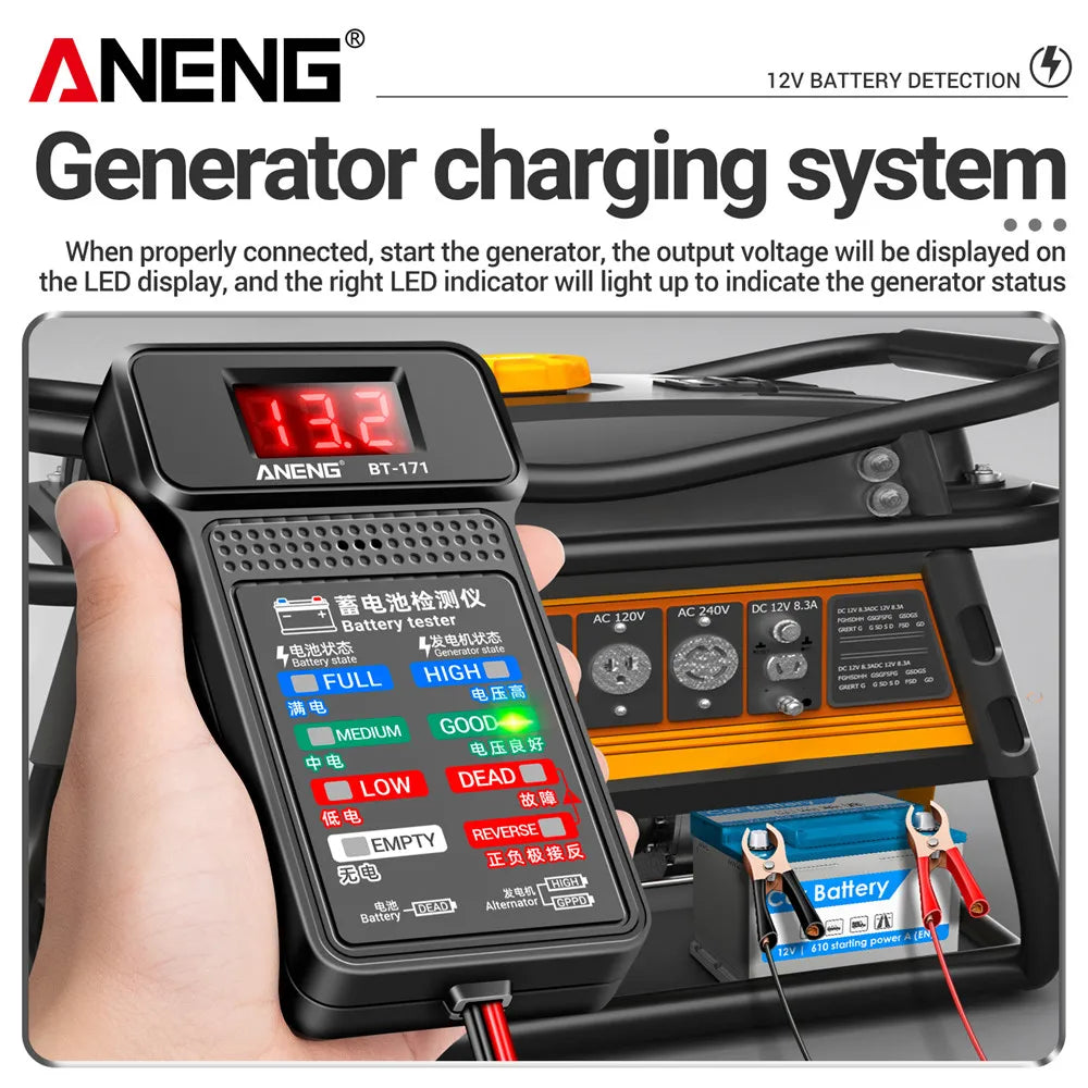 ANENG BT-171 12V Battery Tester – LED Display Diagnostic Tool