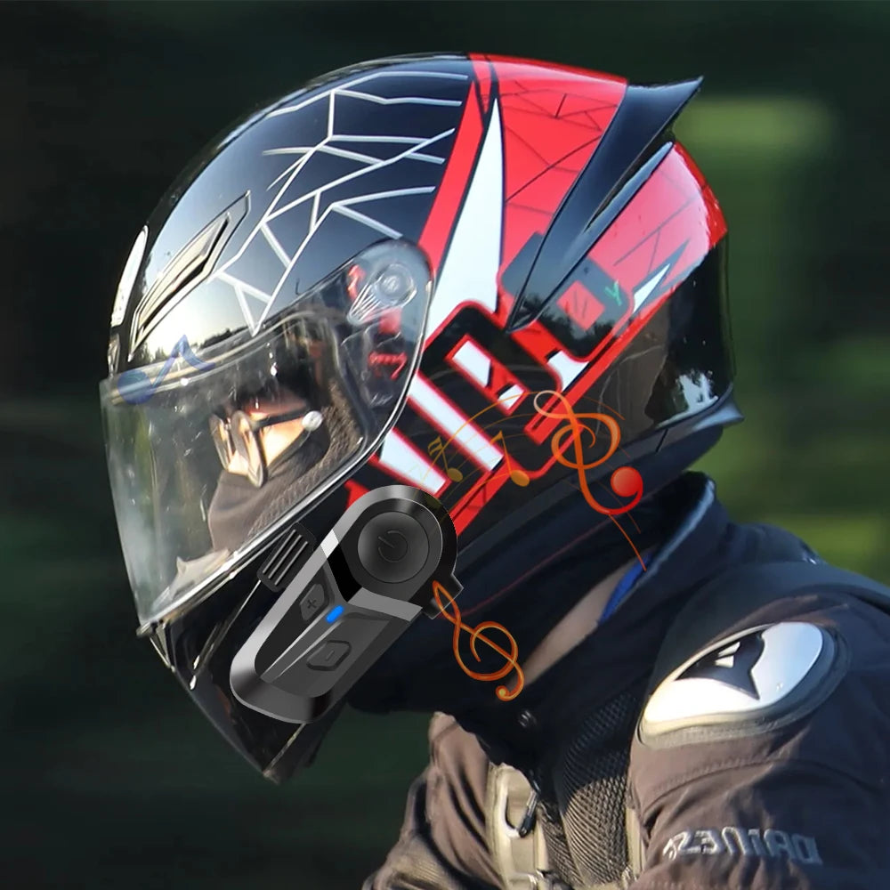 Bluetooth 5.3 Motorcycle Helmet Headset Waterproof
