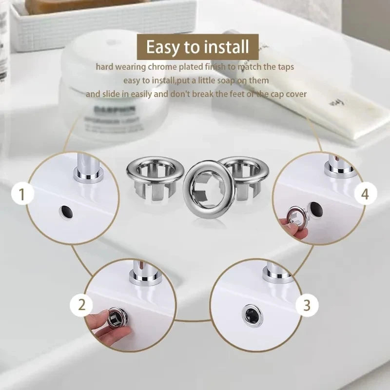 4Pcs Overflow Drain Cover for Sink & Bathtub