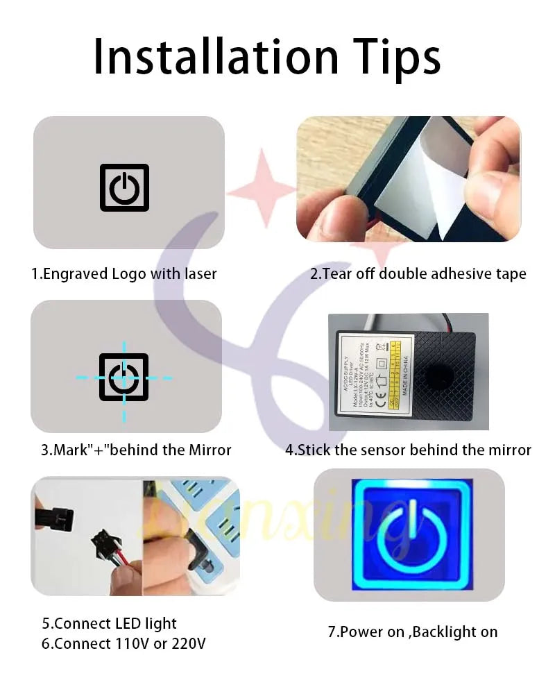 Smart Touch Sensor Switch for LED Mirror Light