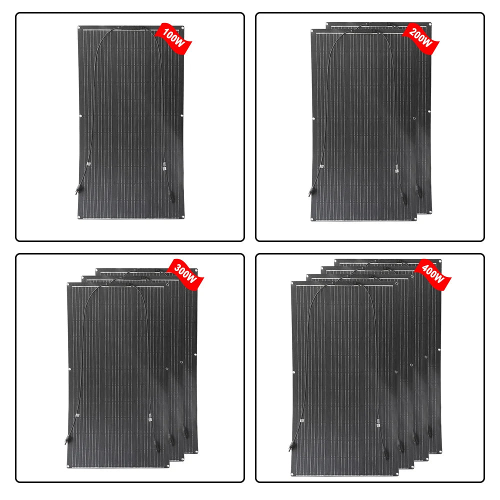 ETFE Flexible Solar Panel 100W–400W Waterproof Charger