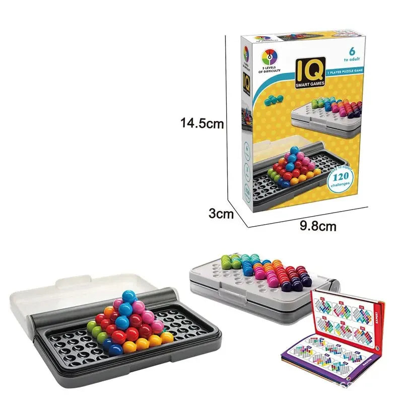 120 Challenges IQ 3D Puzzle Board Game – Classic Pyramid Brain Teaser 🧠🔺