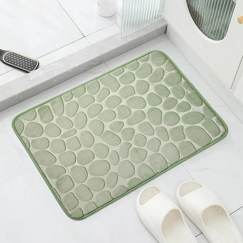 Anti-Slip Cobblestone Bathroom Mat – Soft, Safe & Water-Absorbent!