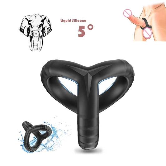 Black Silicone Cock Ring for Men