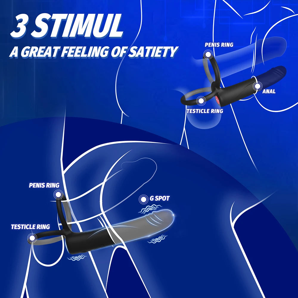 Strap-On Double Penetration Vibrator Set