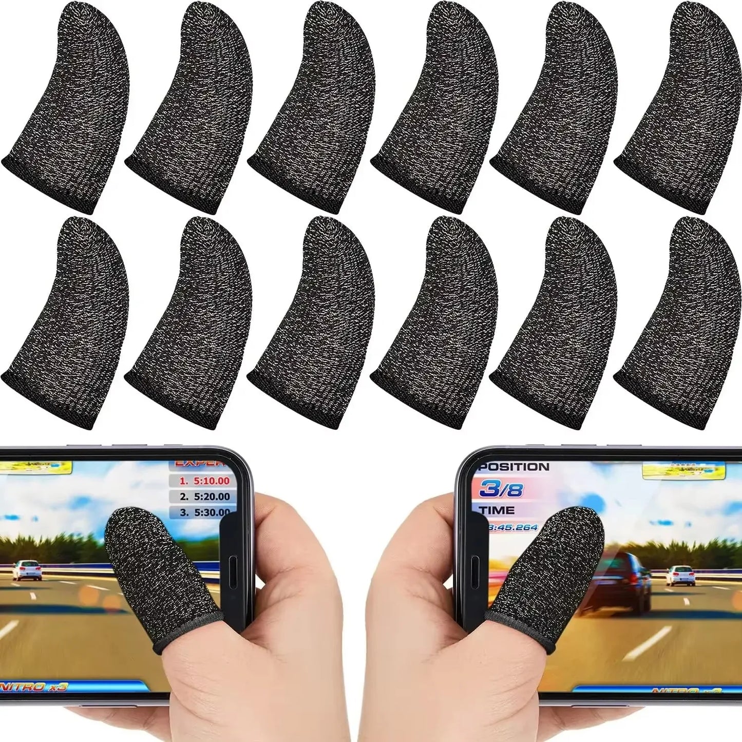 24pcs Touchscreen Gaming Finger Sleeves Set