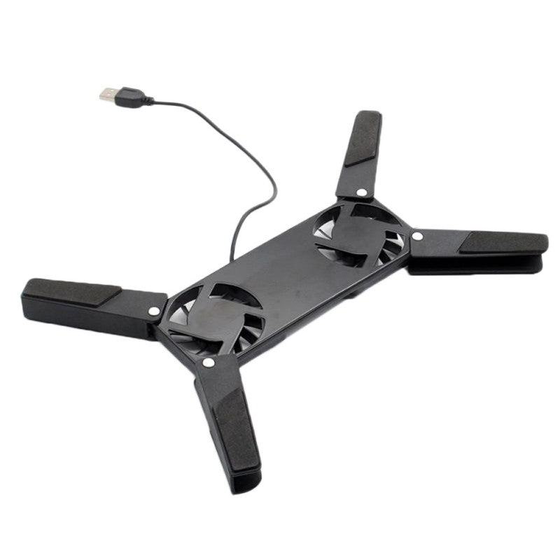 USB Laptop Cooling Pad – Dual-Fan Stand for 7–15”