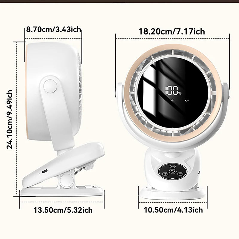 5-Speed Ultra-Quiet Car & Camping Fan