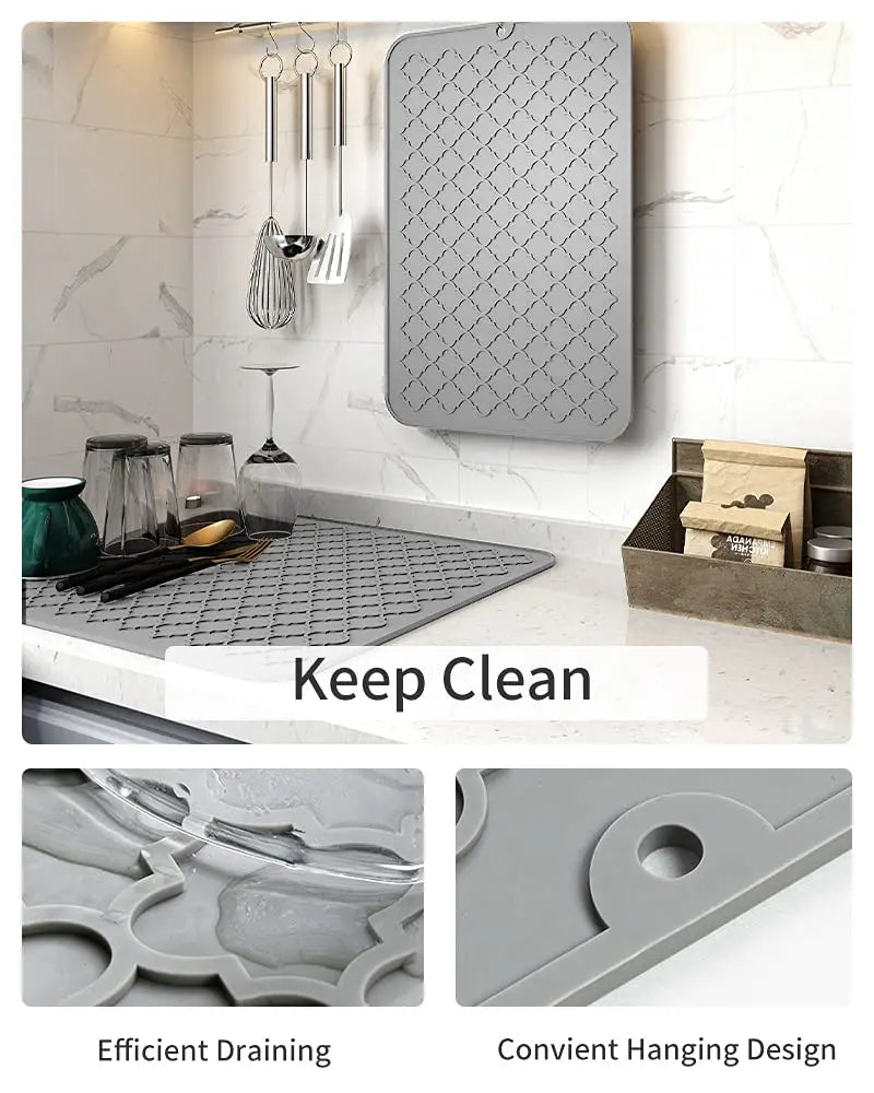 Silicone Drying Mat Non-Slip Heat Resistant Kitchen