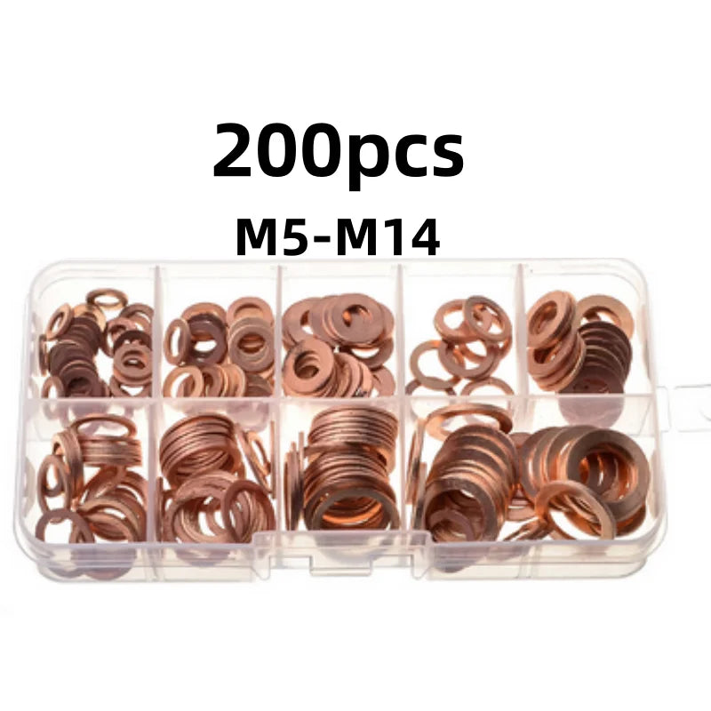 Copper Seal Ring Gasket Set – 100–300pcs