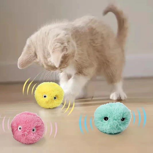 Smart Plush Cat Toy – Electric Catnip Squeaky Ball